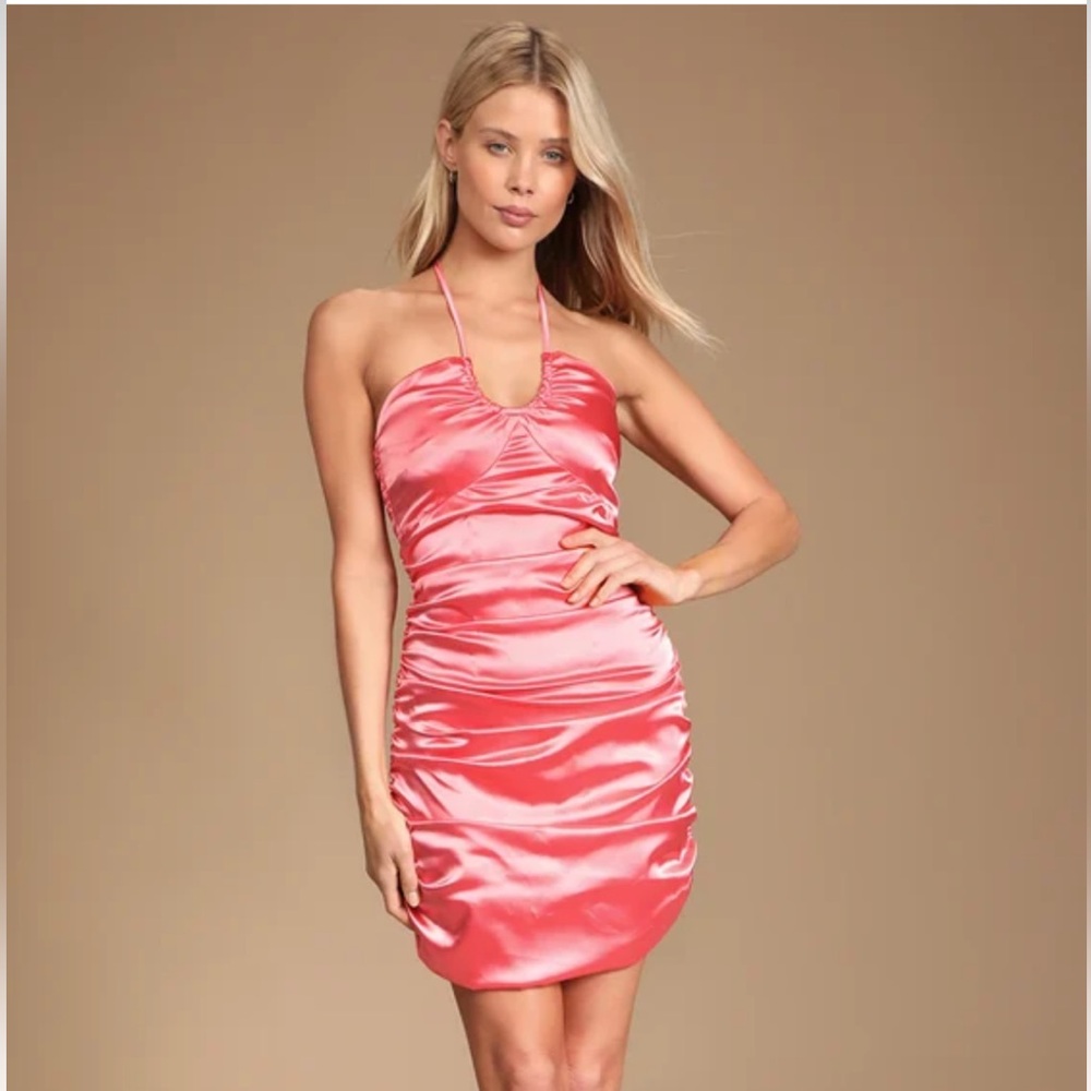 NWT Lulus Satin Bodycon Mini Dress